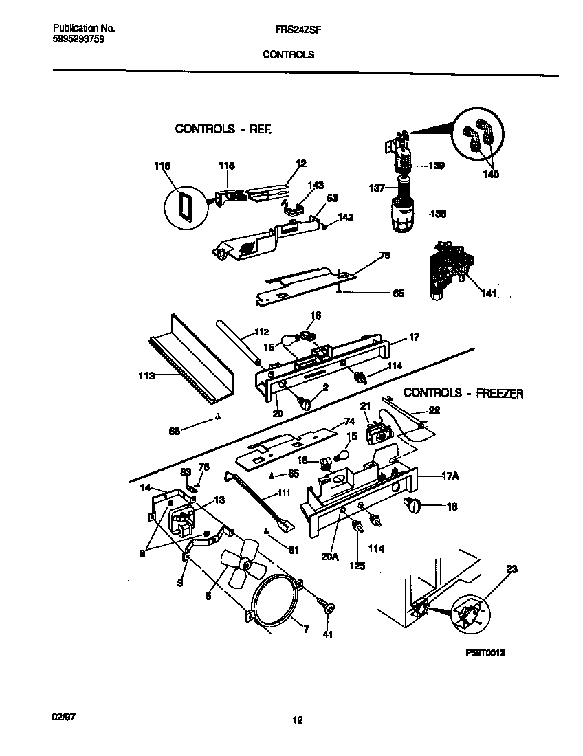 Frigidaire FRS24ZSFB0 controls diagram
