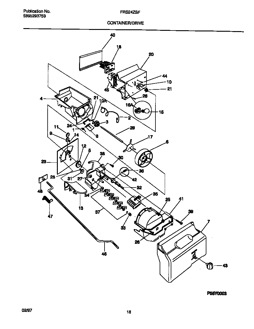 Frigidaire FRS24ZSFB0 container/drive diagram