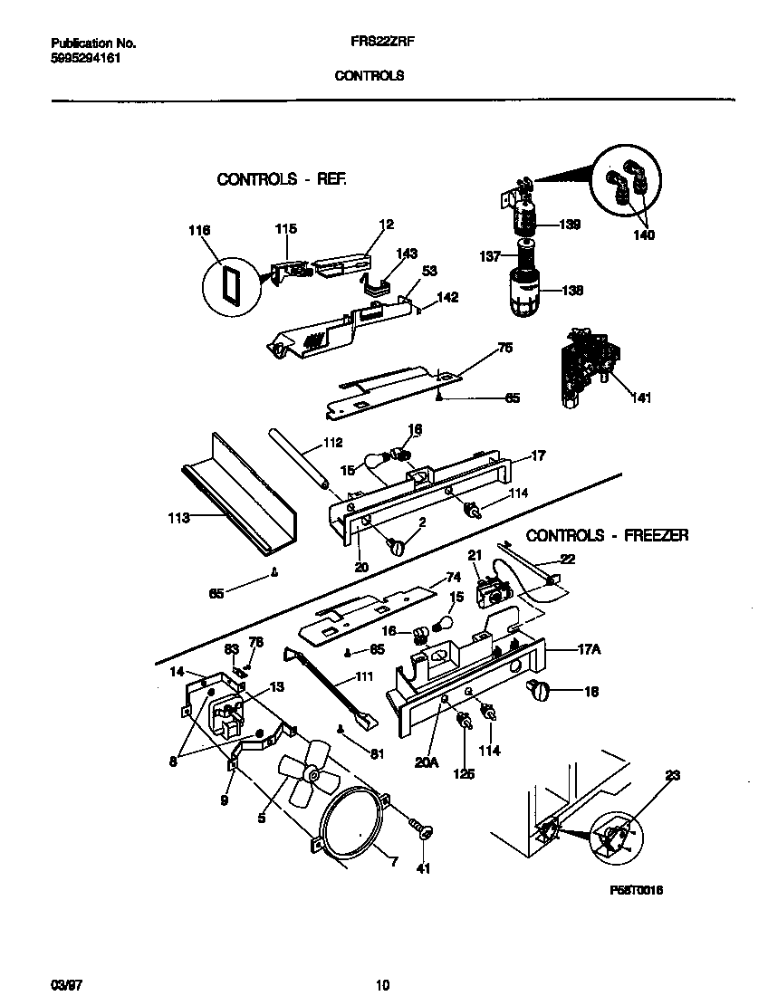 Frigidaire FRS22ZRFD1 controls diagram