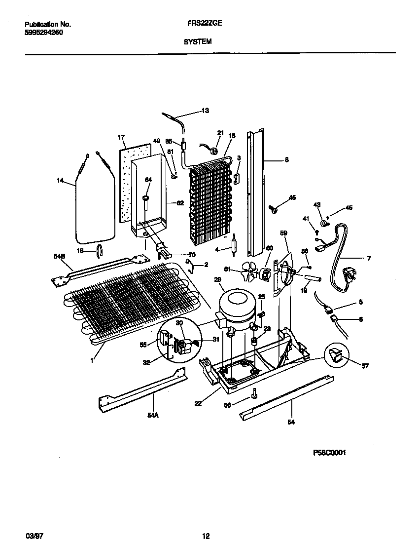 Frigidaire FRS22ZGEW2 system diagram