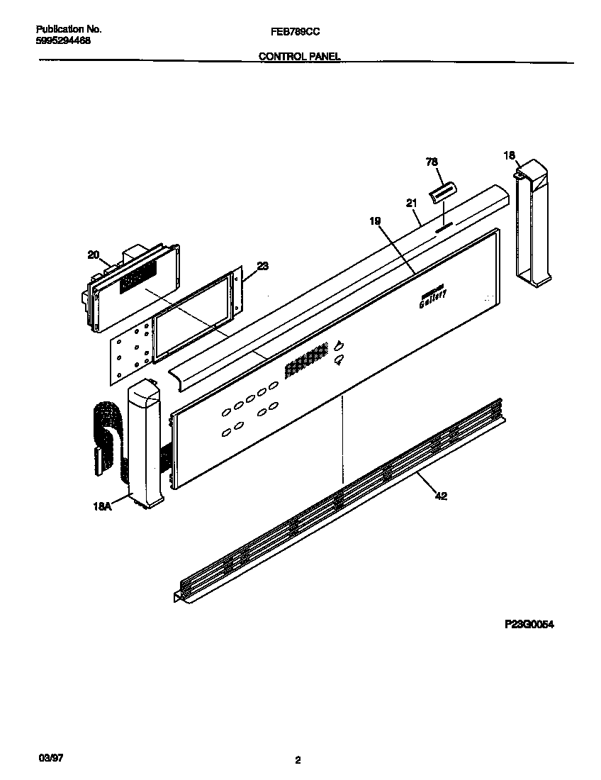 Frigidaire FEB789CCTE control panel diagram