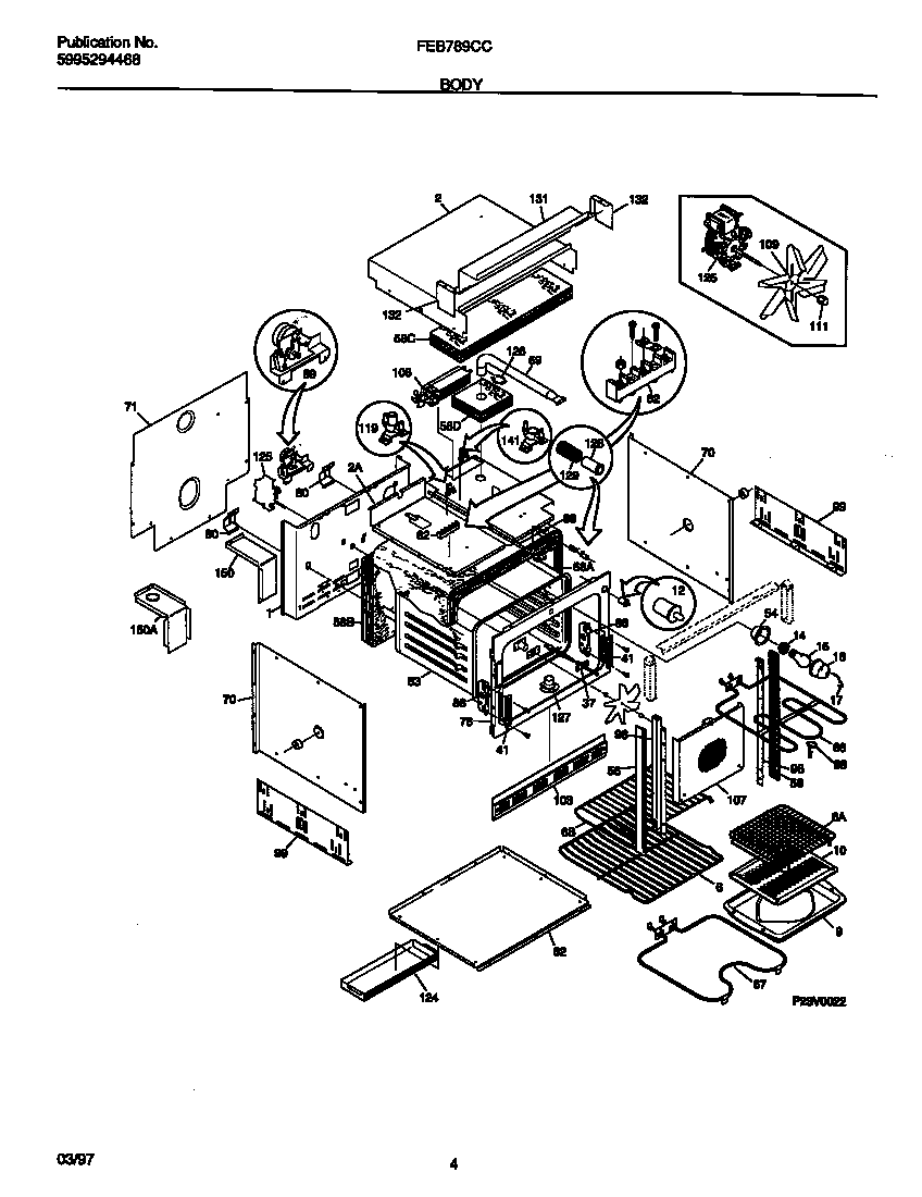 Frigidaire FEB789CCTE body diagram