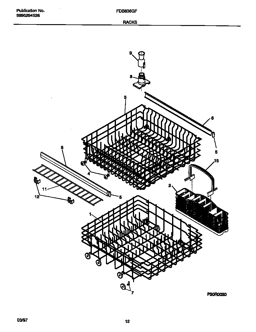 Frigidaire FDB836GFT2 racks diagram