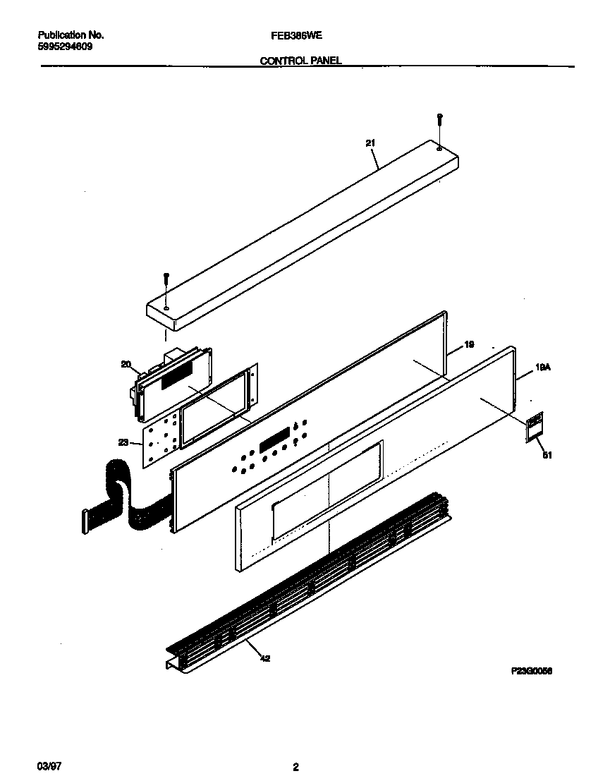 Frigidaire FEB386WECC control panel diagram