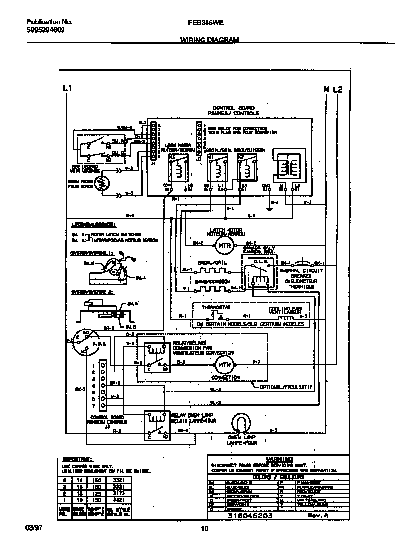 Frigidaire FEB386WECC wiring diagram diagram