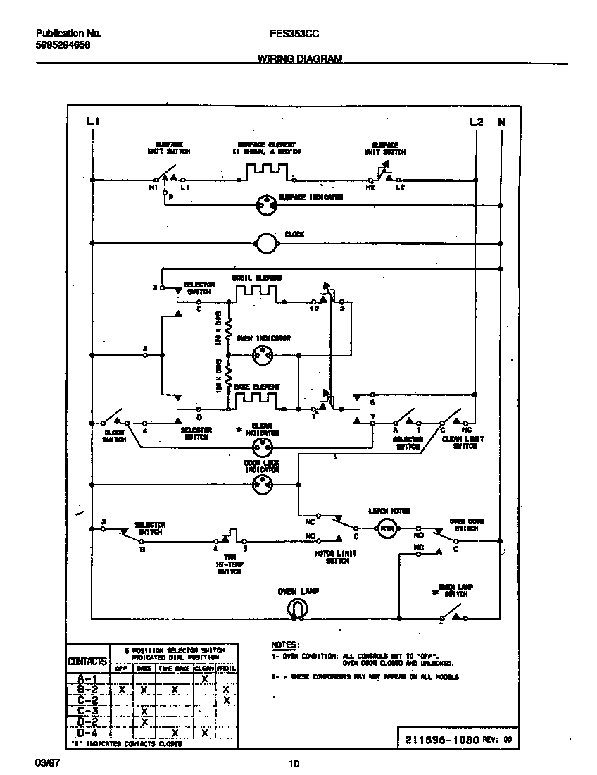 Frigidaire FES353CCWC wiring diagram diagram