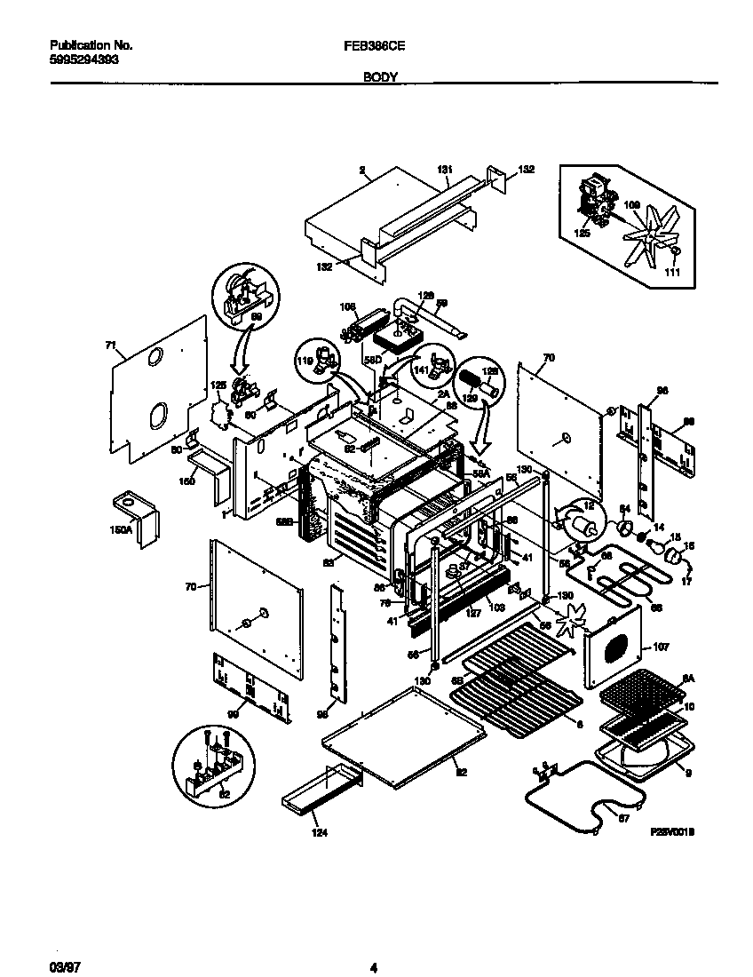 Frigidaire FEB386CEBC body diagram