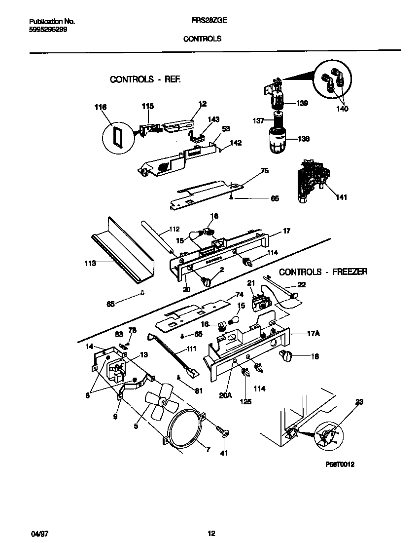 Frigidaire FRS28ZGED3 controls diagram