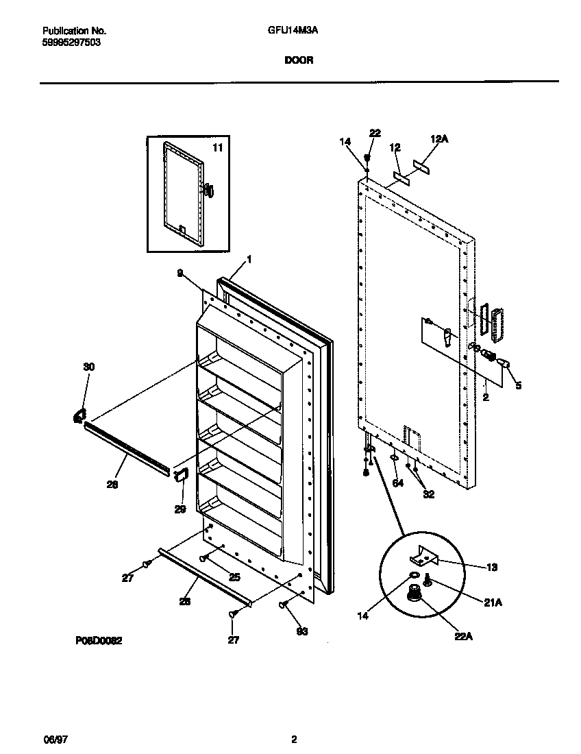 Gibson GFU14M3AW7 door diagram