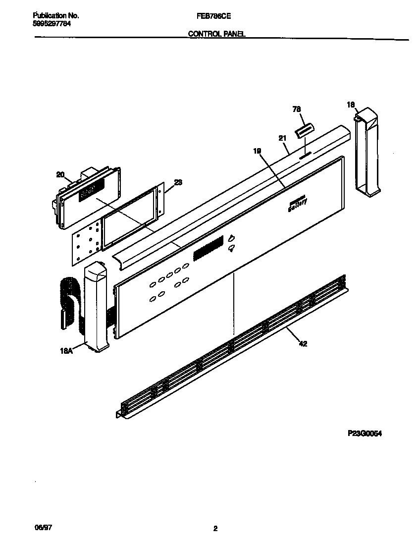 Frigidaire FEB786CESC control panel diagram