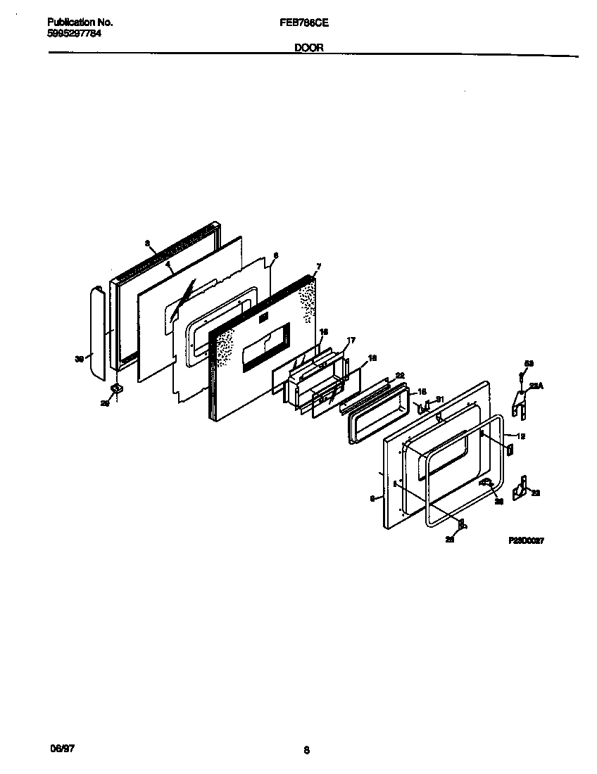 Frigidaire FEB786CESC door diagram