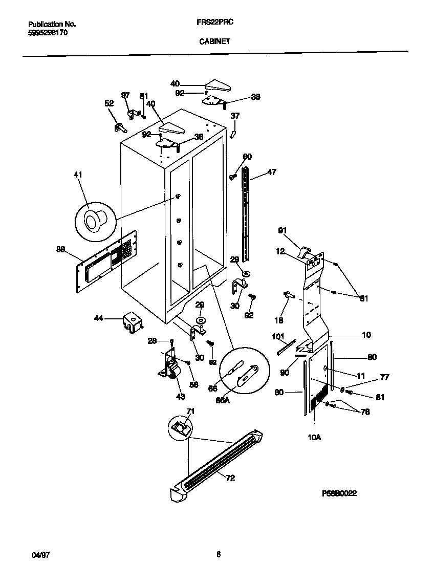 Frigidaire FRS22PRCD3 cabinet diagram