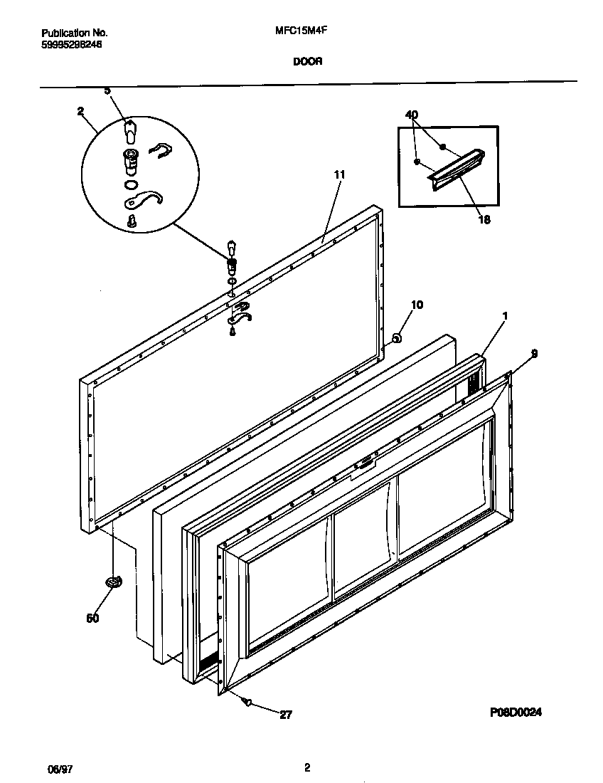 Universal/Multiflex (Frigidaire) MFC15M4FW1 door diagram