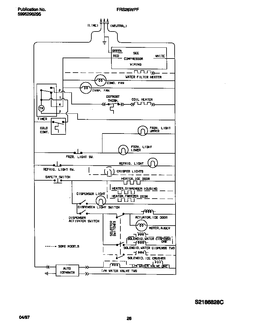 Frigidaire FRS26WPFW0 wiring diagram diagram