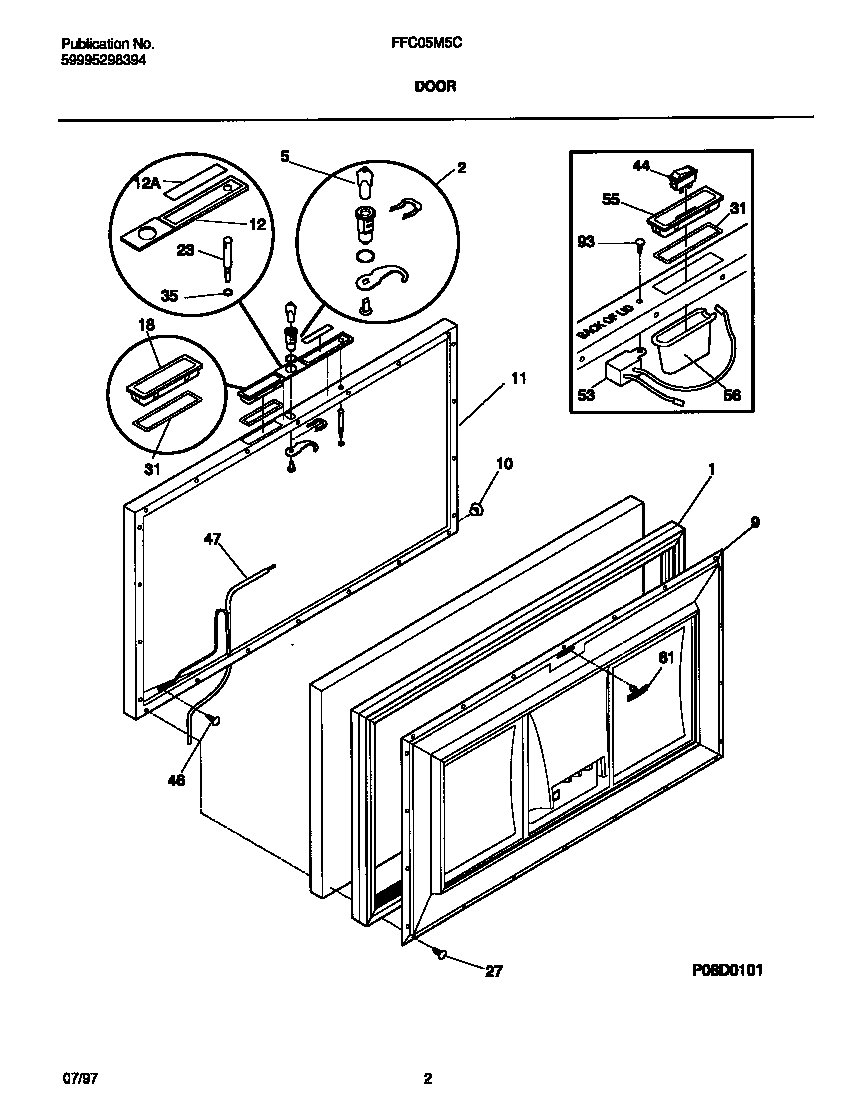 Frigidaire FFC05M5CW3 door diagram