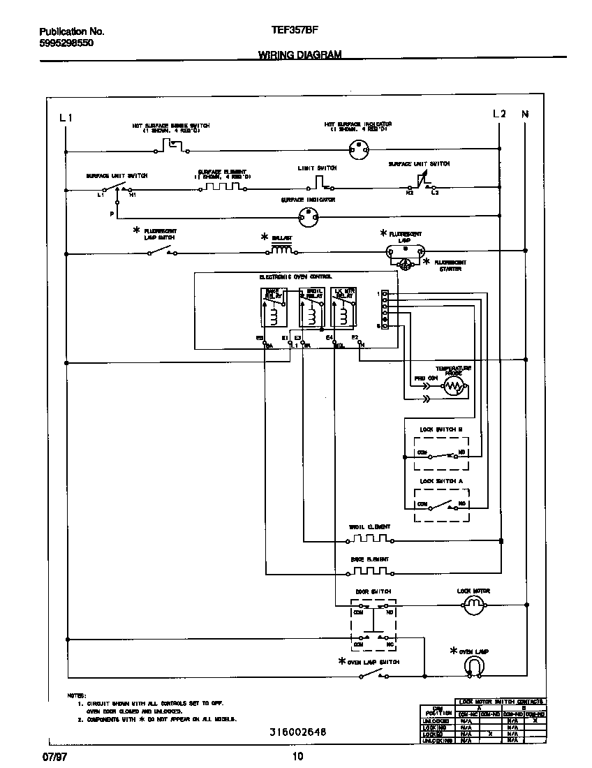 Tappan TEF357BFDB wiring diagram diagram