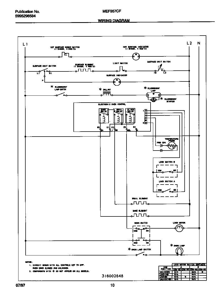 Universal/Multiflex (Frigidaire) MEF357CFSA wiring diagram diagram