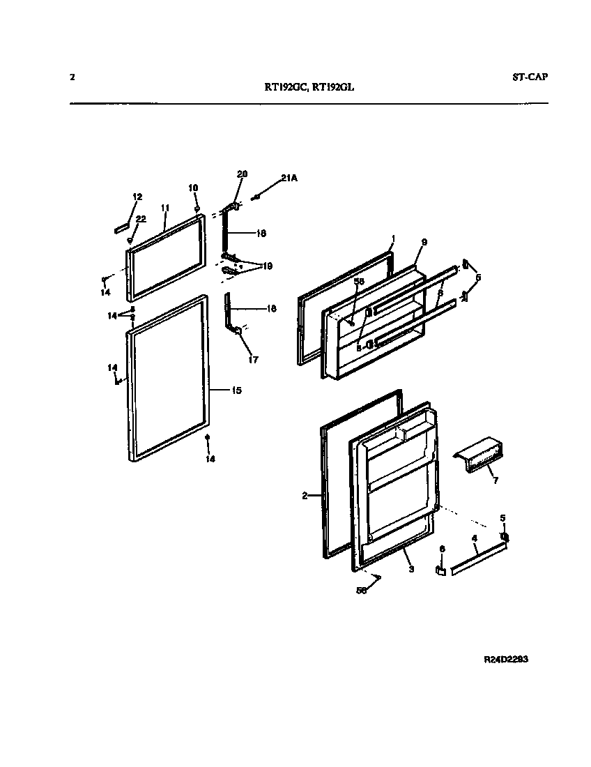 White-Westinghouse RT192GLWD door diagram