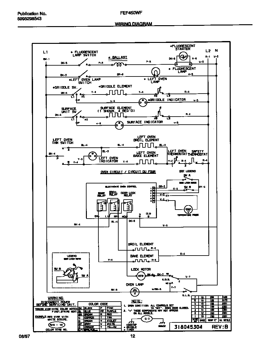 Frigidaire FEF450WFWA wiring diagram diagram