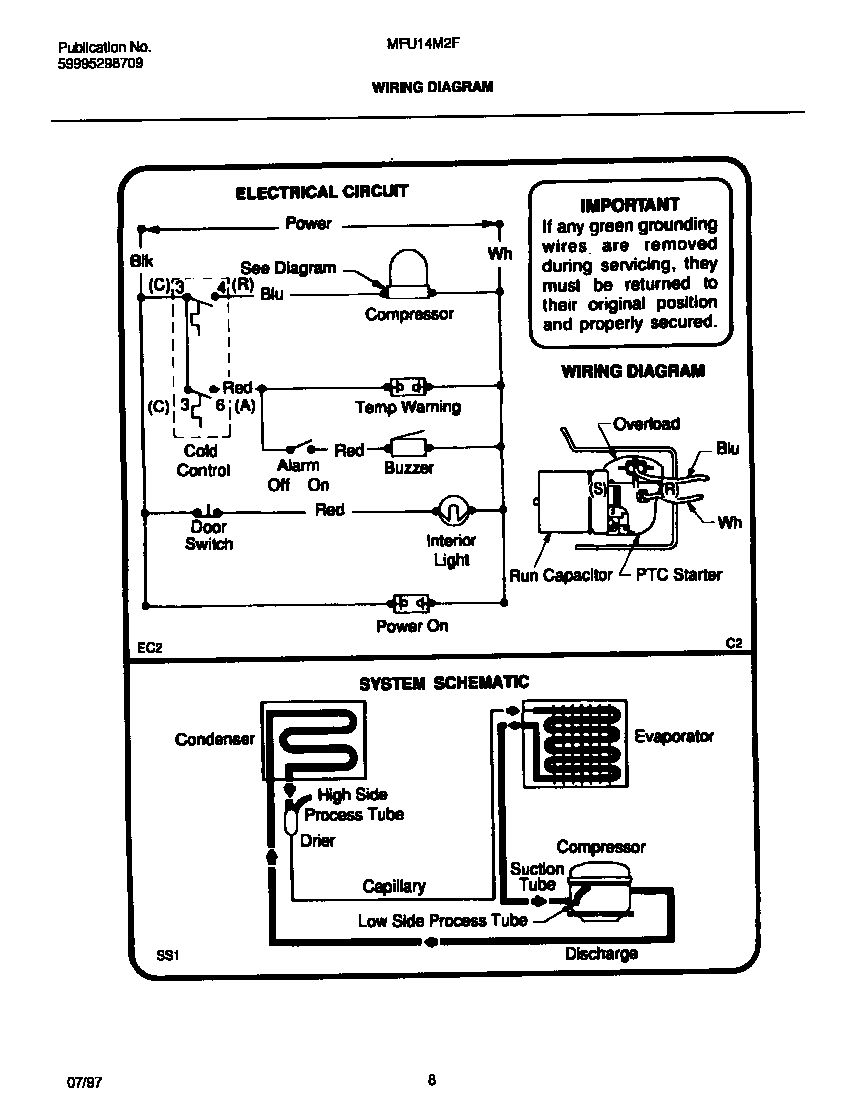Universal/Multiflex (Frigidaire) MFU14M2FW1 wiring diagram diagram