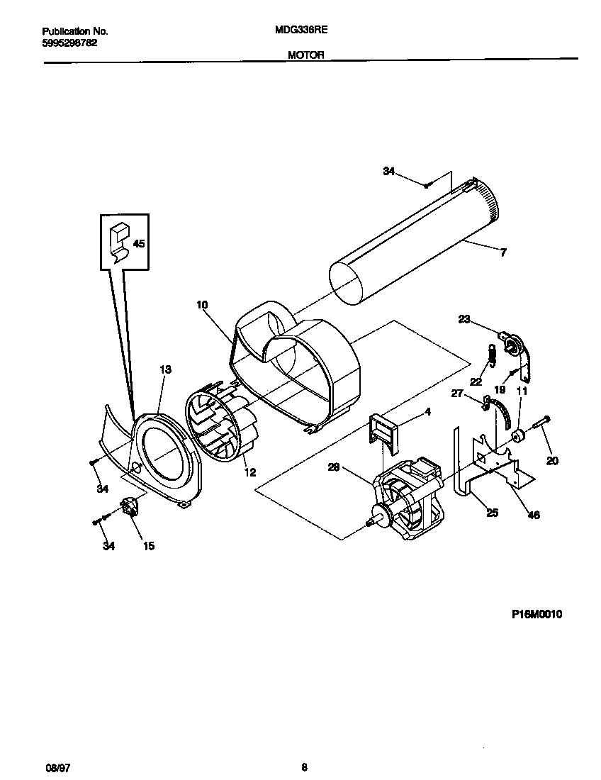 Universal/Multiflex (Frigidaire) MDG336REW1 motor diagram