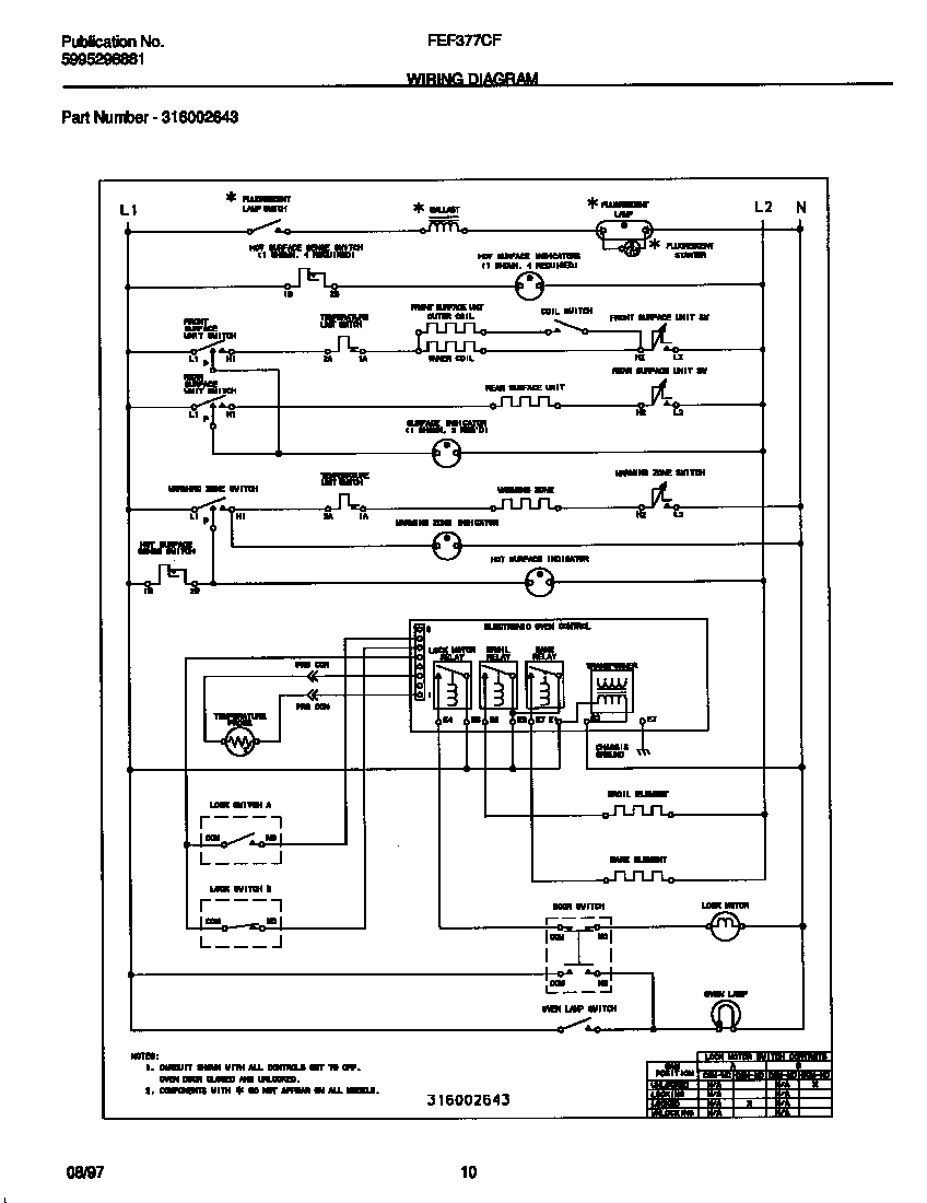 Frigidaire FEF377CFSB wiring diagram diagram