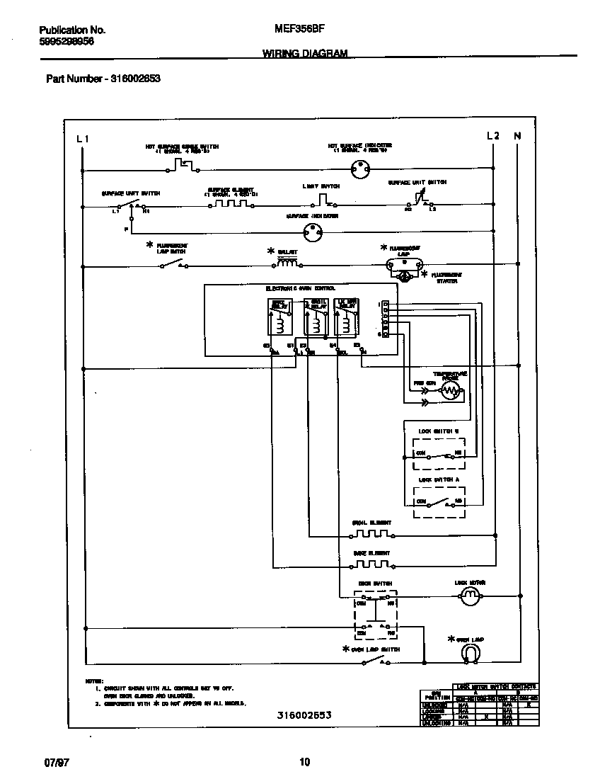 Universal/Multiflex (Frigidaire) MEF356BFDB wiring diagram diagram