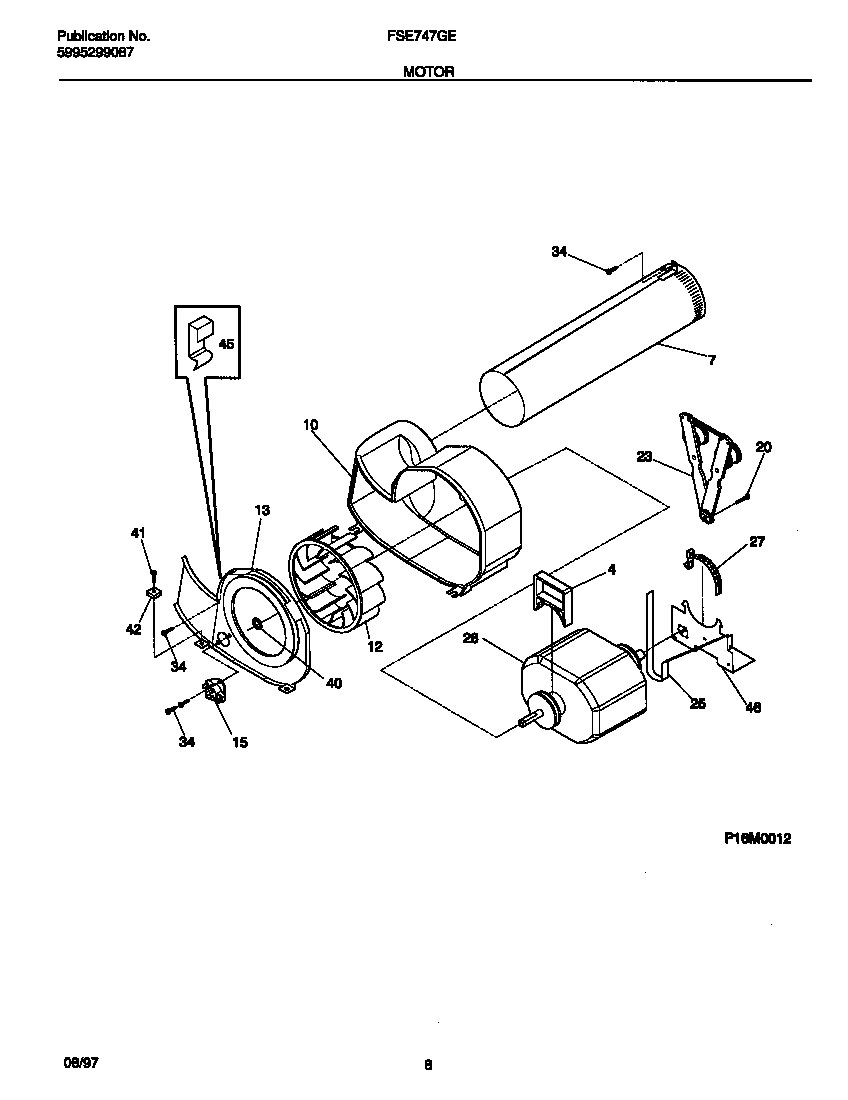 Frigidaire FSE747GES1 motor diagram