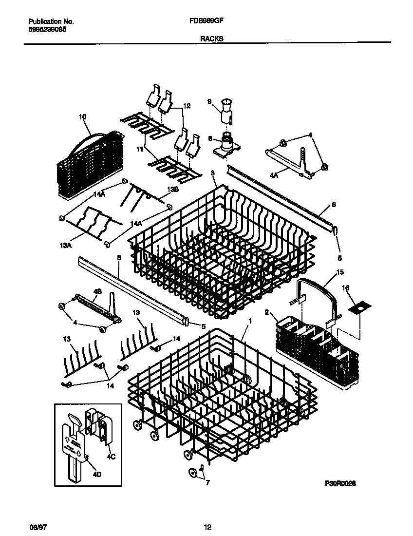 Frigidaire FDB989GFC0 racks diagram
