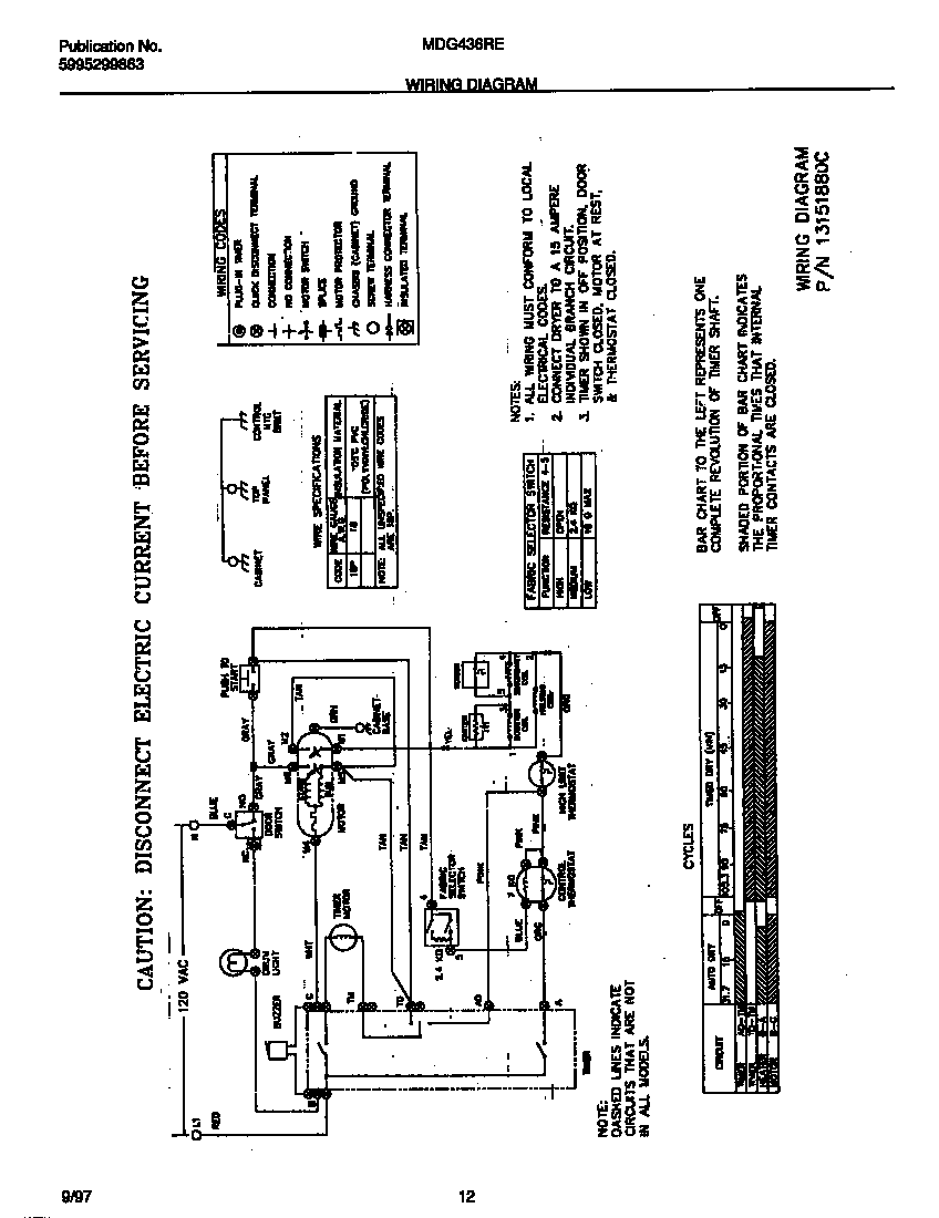 Universal/Multiflex (Frigidaire) MDG436REW1 wiring diagram diagram