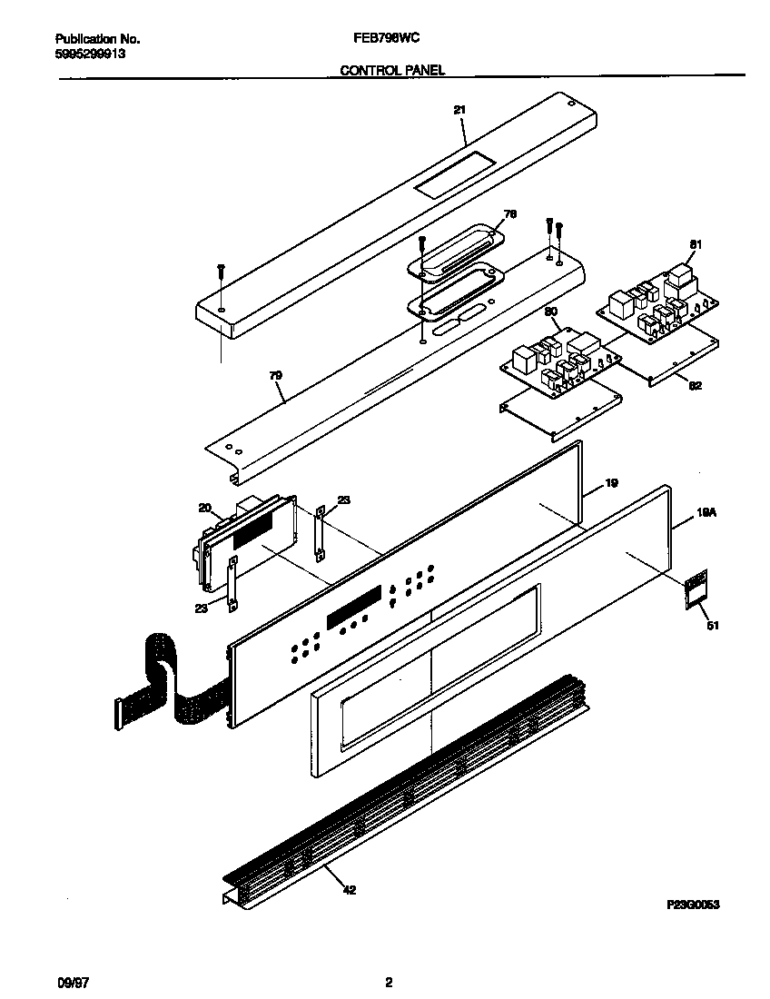 Frigidaire FEB798WCCF control panel diagram