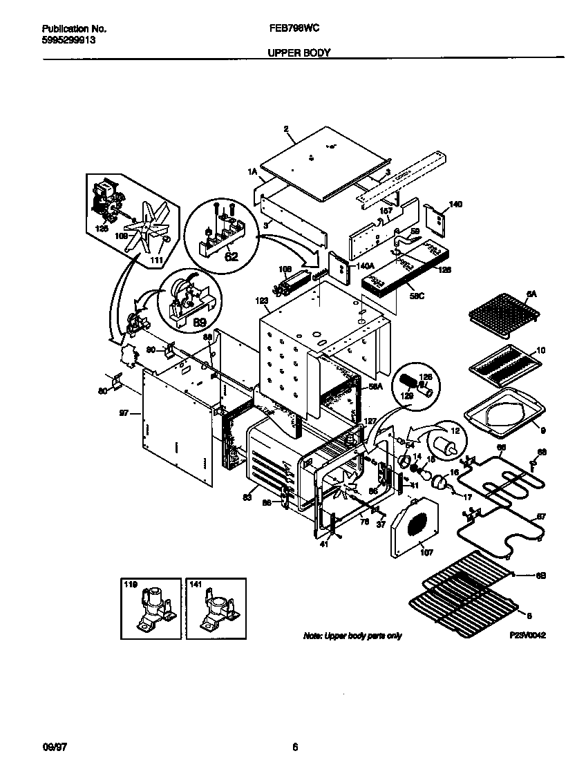 Frigidaire FEB798WCCF upper body diagram