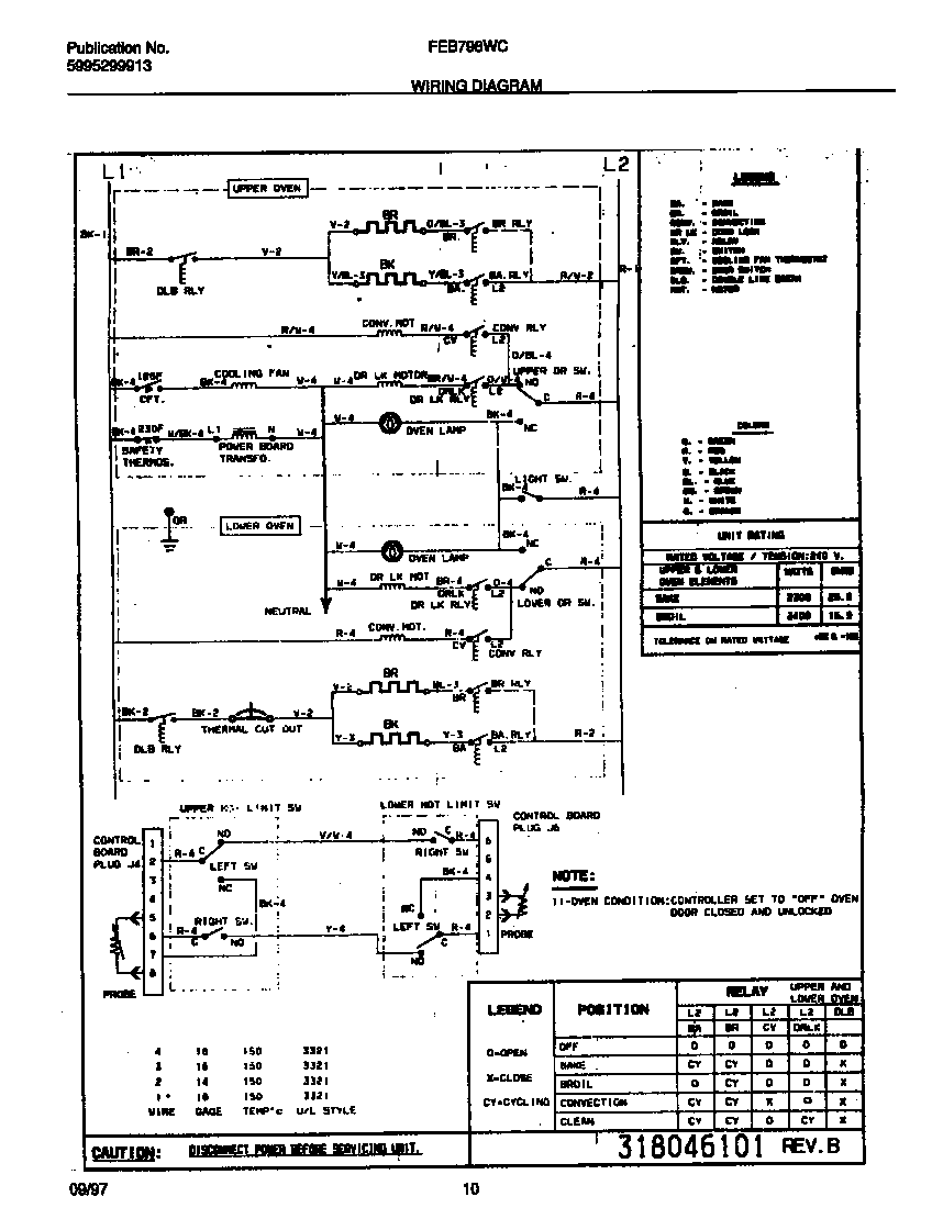 Frigidaire FEB798WCCF wiring diagram diagram