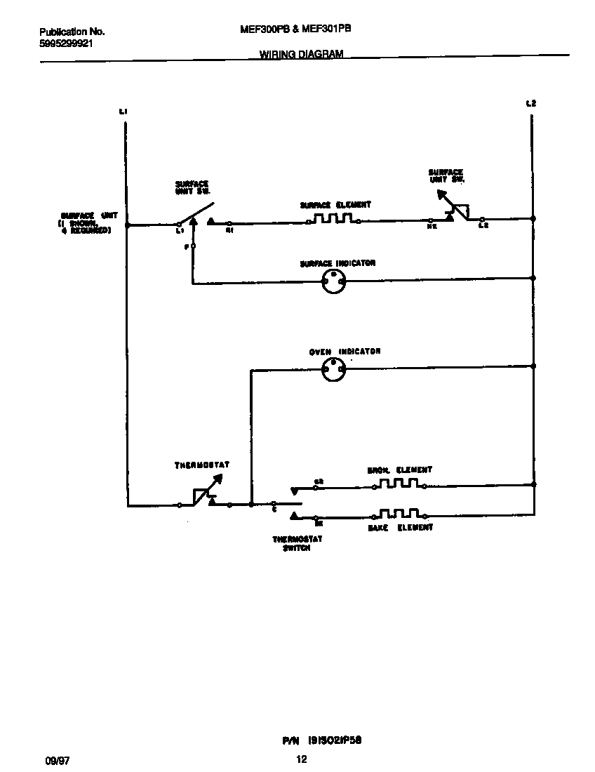 Universal/Multiflex (Frigidaire) MEF301PBWK wiring diagram diagram