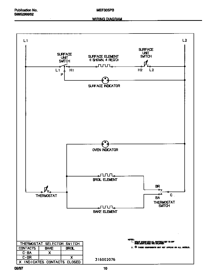 Universal/Multiflex (Frigidaire) MEF305PBWG wiring diagram diagram