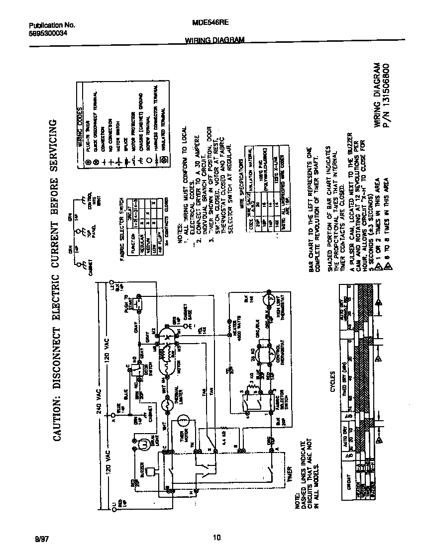 Universal/Multiflex (Frigidaire) MDE546RES1 wiring diagram diagram