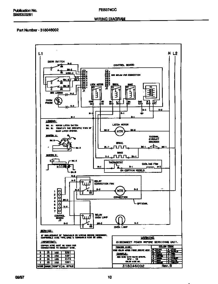 Frigidaire FEB374CCSF wiring diagram diagram