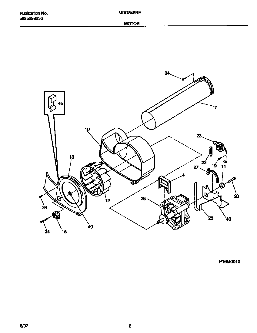 Universal/Multiflex (Frigidaire) MDG546REW1 motor diagram