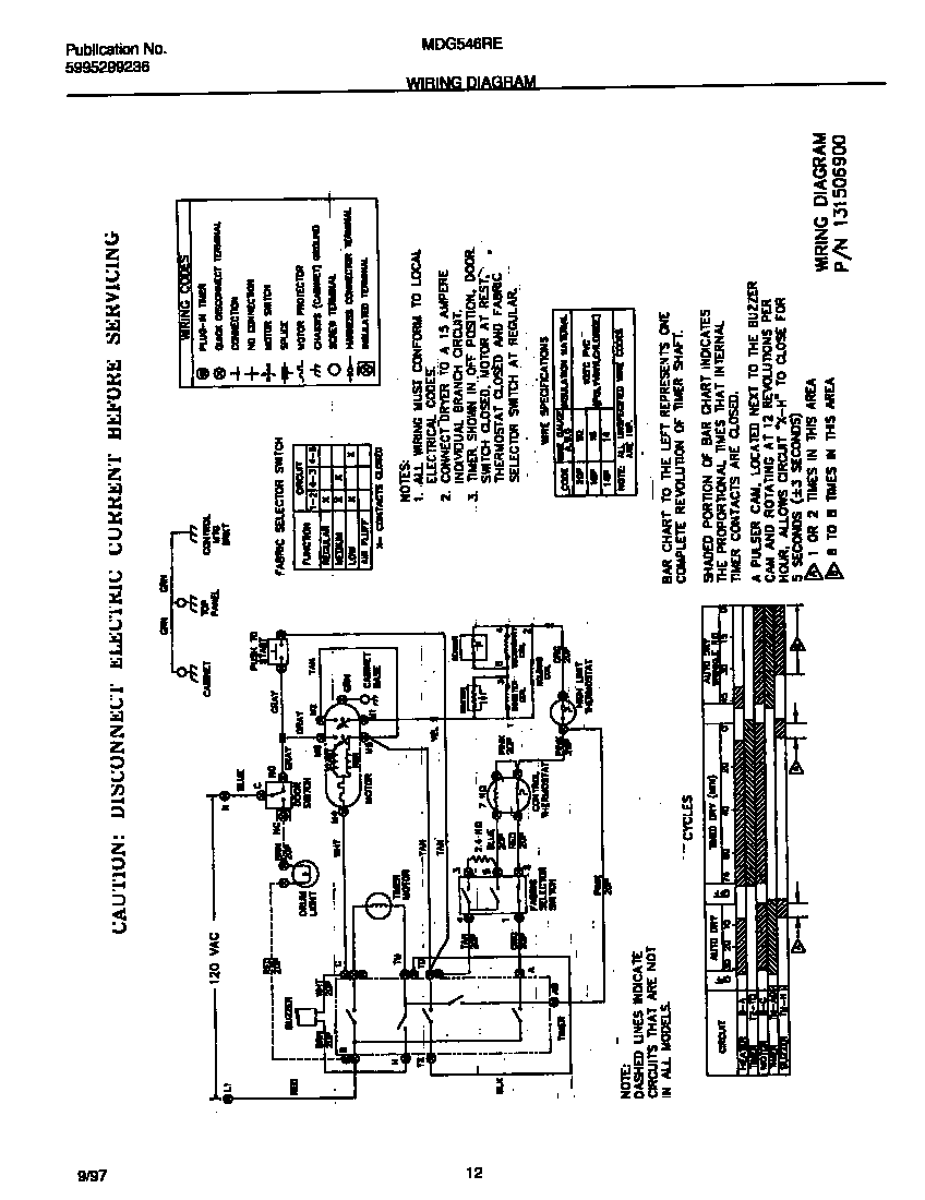 Universal/Multiflex (Frigidaire) MDG546REW1 wiring diagram diagram