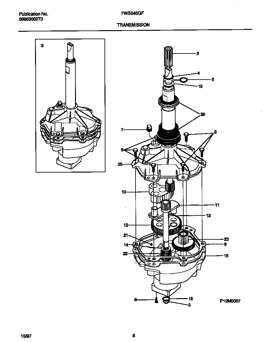 Frigidaire FWS645GFS0 transmission diagram