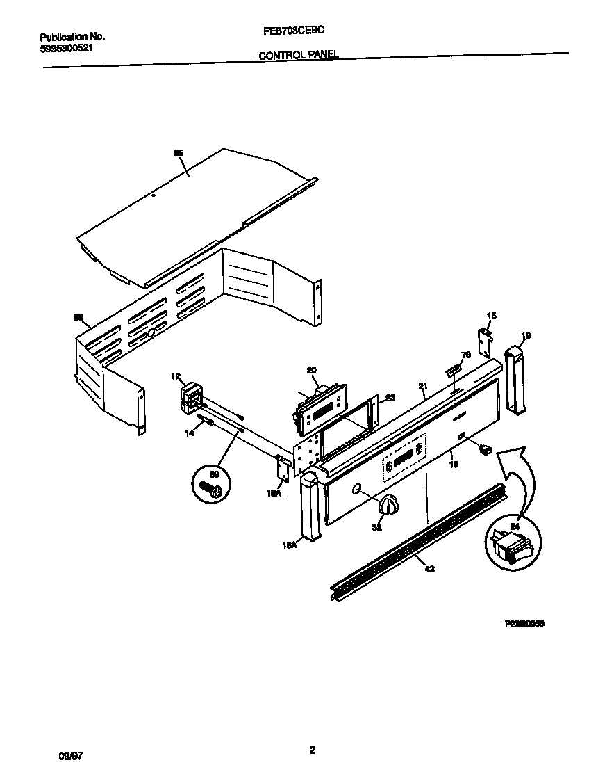 Frigidaire FEB703CEBC control panel diagram