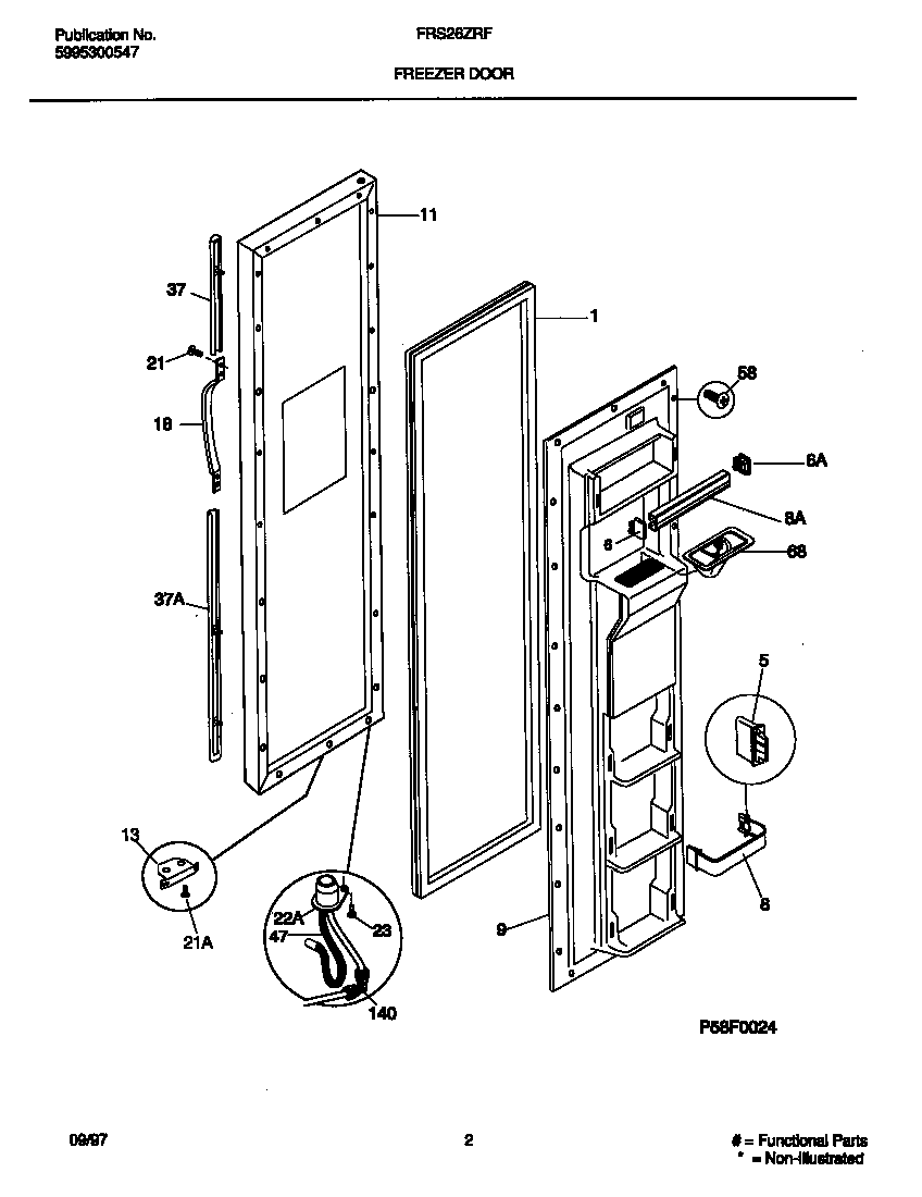 Frigidaire FRS26ZRFD2 freezer door diagram