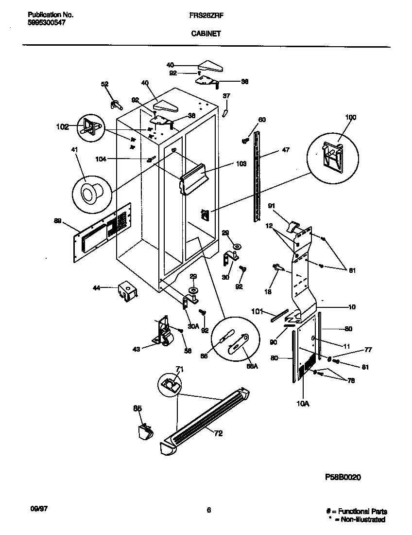 Frigidaire FRS26ZRFD2 cabinet diagram