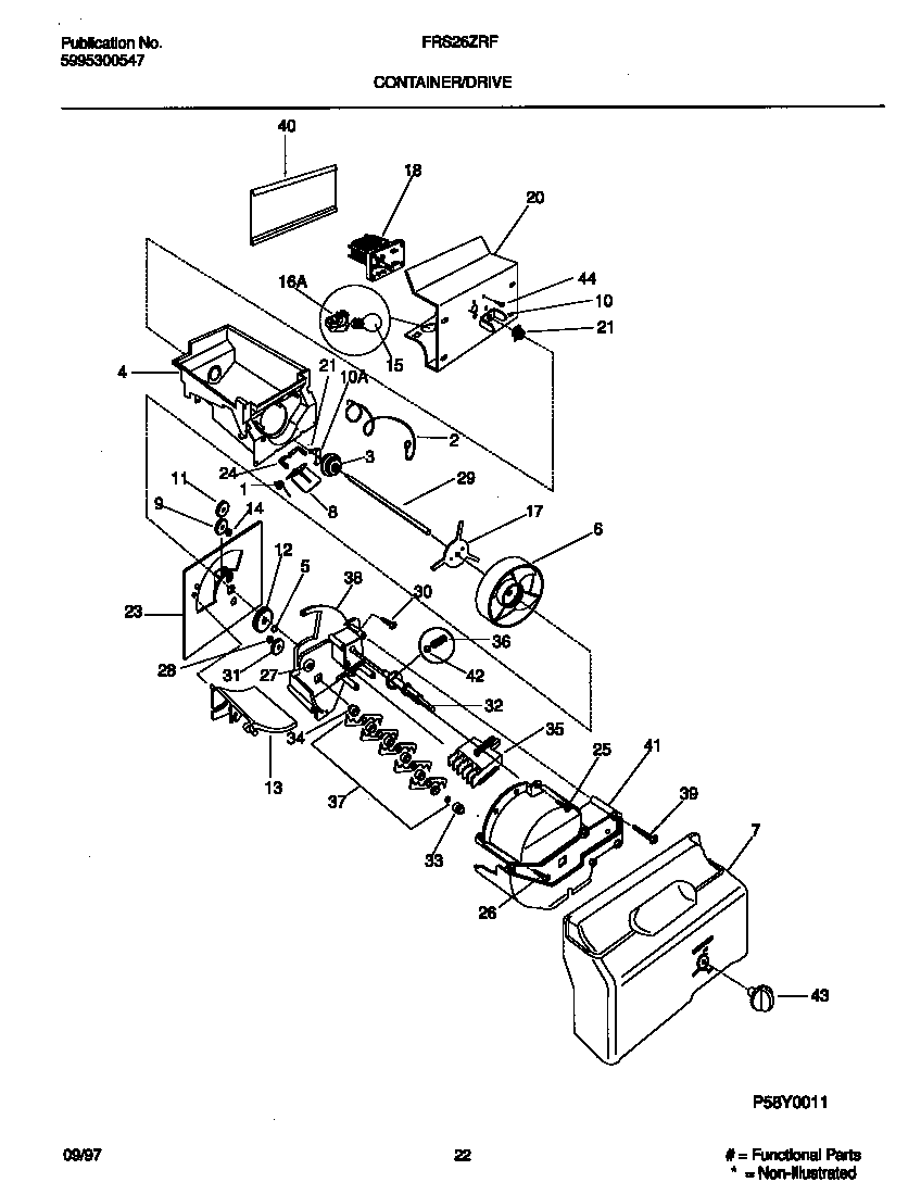 Frigidaire FRS26ZRFD2 container/drive diagram