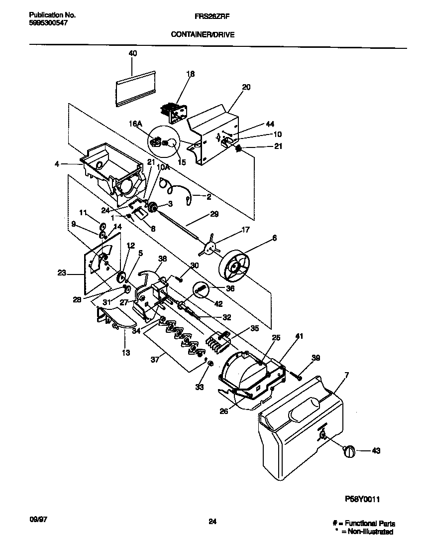 Frigidaire FRS26ZRFD2 container/drive diagram