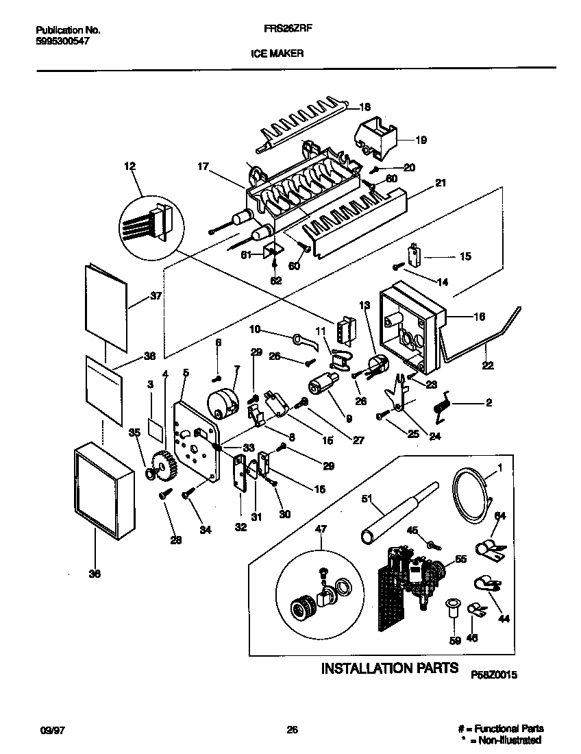 Frigidaire FRS26ZRFD2 ice maker diagram
