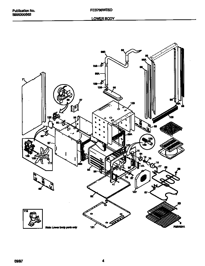 Frigidaire FEB798WESD lower body diagram