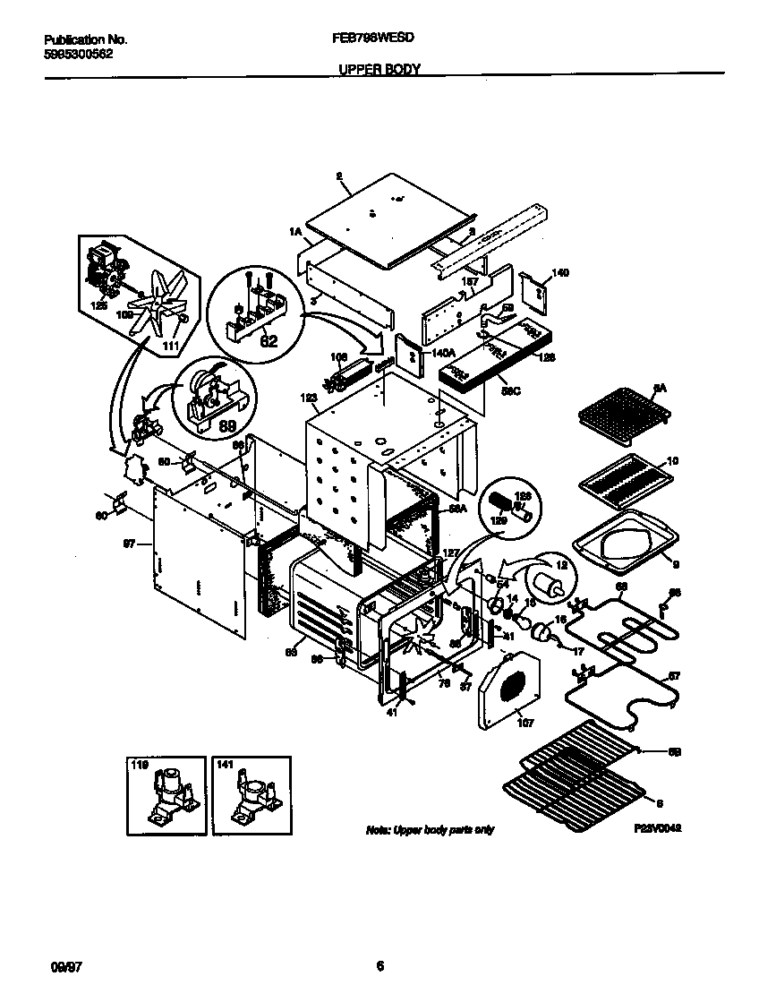 Frigidaire FEB798WESD upper body diagram