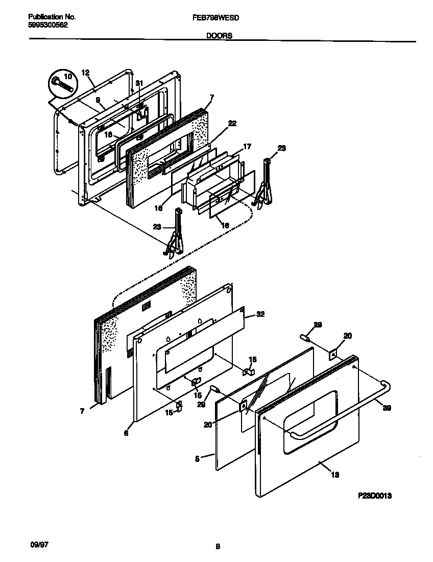 Frigidaire FEB798WESD doors diagram