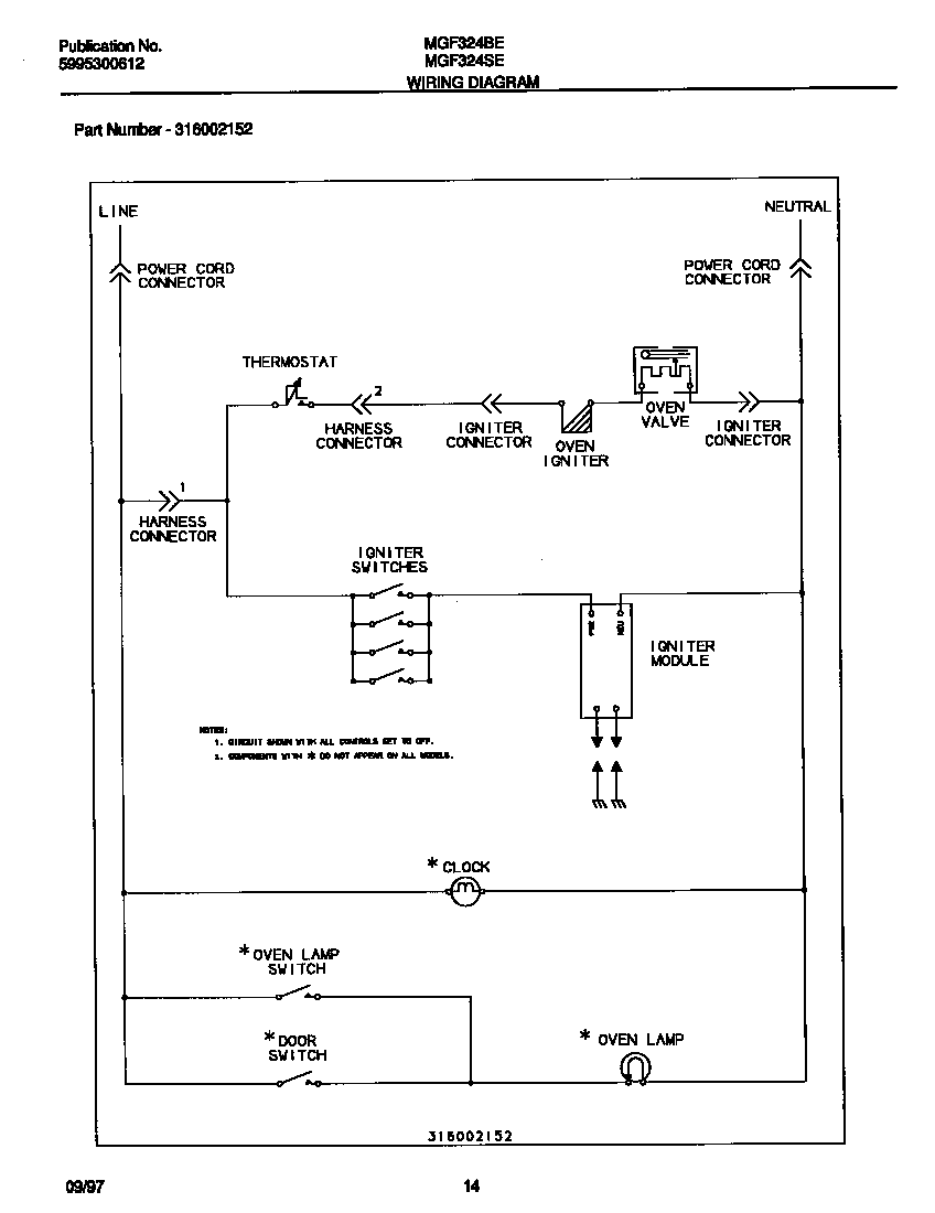 Universal/Multiflex (Frigidaire) MGF324SEWC wiring diagram diagram